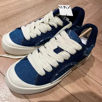 ZARA 데님 블루 스니커즈 43 자라 인디고