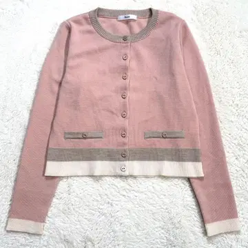 [컨디션 최상] Rene 루네 바이컬러 가디건 핑크 38
