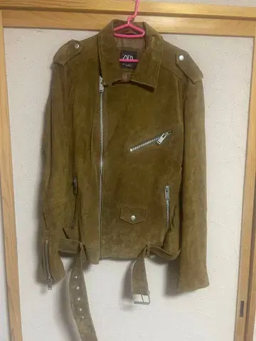 ZARA 브라운 스웨이드 더블 라이더 자켓 L 미사용 새상품