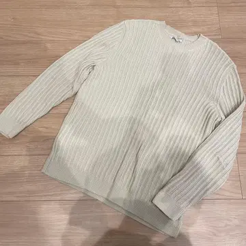 ZARA 자라 리브 니트 XL 크림 베이지