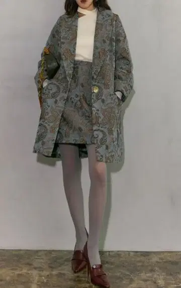 택 포함 미사용 MURUA [ YUKKO 콜라보 ] 자카드 자켓