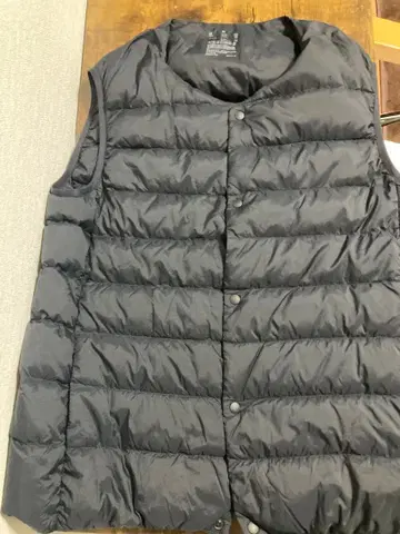 무인양품 MUJI 네이비 다운 노카라 베스트 남성용 M