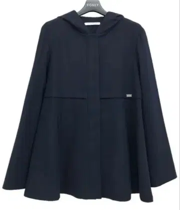 FOXY 후드 부착 숏 기장 코트 미드나잇 블루 38