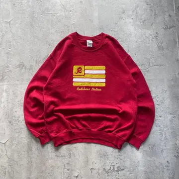 길단 USA 구제 의류 자수 맨투맨 트레이닝복 레드