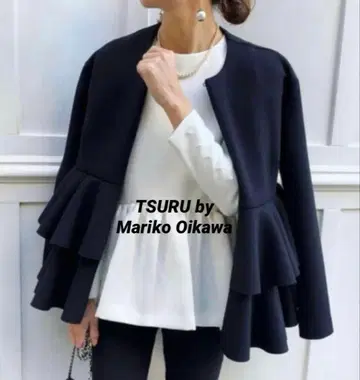 새상품급 프릴 달린 노카라 자켓 TSURU by mariko oikawa