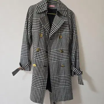 MA*RS 롱 코트 하운드투스 체크 패턴 코트