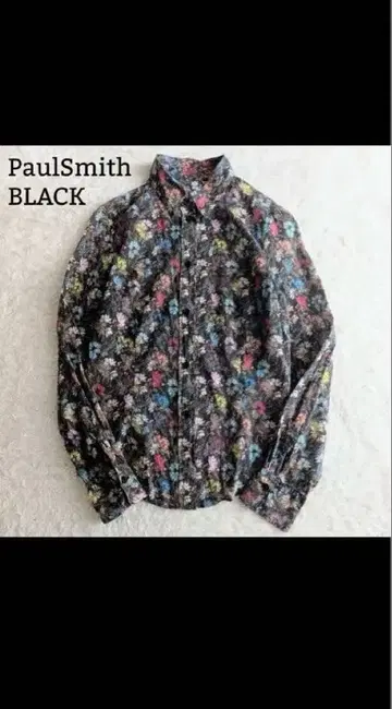 고품질 폴스미스 블랙 긴팔 셔츠 셔츠 블라우스 꽃무늬 워셔블