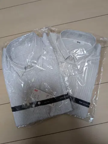 [유니클로] 스트라이프 드레스 셔츠 2장 세트 사이즈 L와 XL