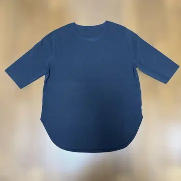 소주 네이비 5부 소매 니트 티셔츠 L 사이즈