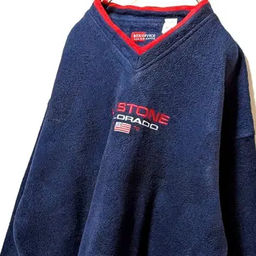 박스 오피스 콜로라도 키스톤 자수 플리스 맨투맨 네이비 L 구제 의류