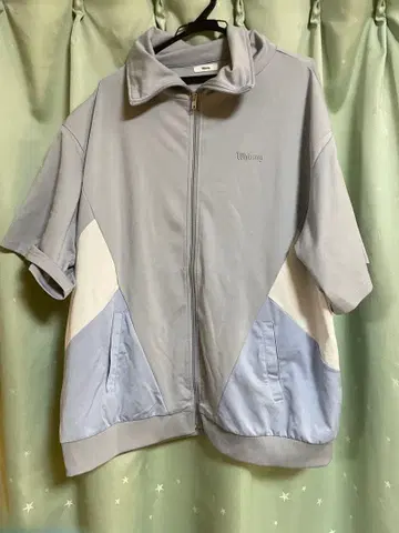 라이트 그레이 스카이블루 집업 저지 whinny