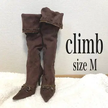 climb 레이스업 리본 롱 부츠 지뢰 패션 y2k 헤이세이