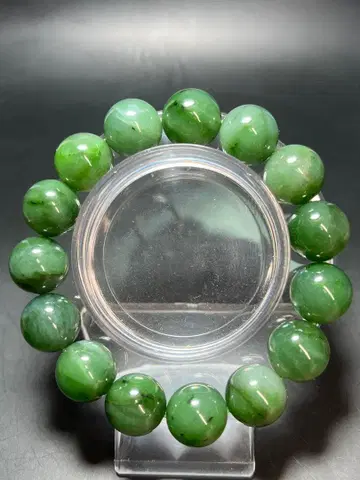 러시아산 화전옥 팔찌 14mm 구슬 실러 함유!02