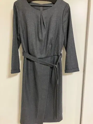 시빌라 그레이 긴팔 원피스 허리 벨트 포함