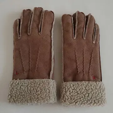 브라운 스웨이드 무스탕 장갑 메이플 퍼