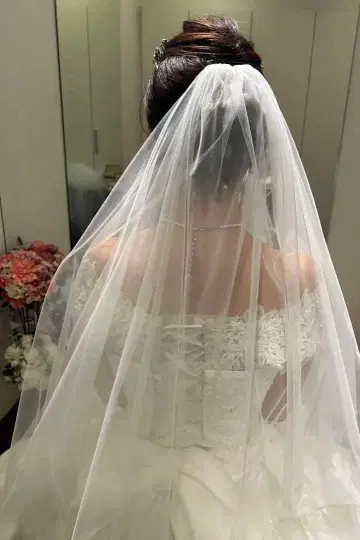 타카미 브라이덜 이탈리아 튤 웨딩 베일 빗 포함