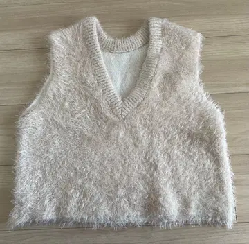 DISCOAT 전후 2WAY 페더 얀 숏 베스트 아이보리