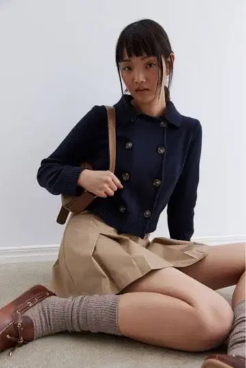 H&M 파인 니트 더블 브레스트 가디건 S 사이즈