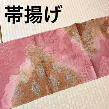 오비 장식 천 더스티 핑크 계열 금박