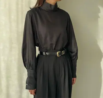 foufou 하이넥 드레스 셔츠 (블랙)