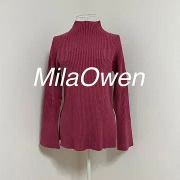 커프스 디자인 사이드 슬릿 니트/스웨터