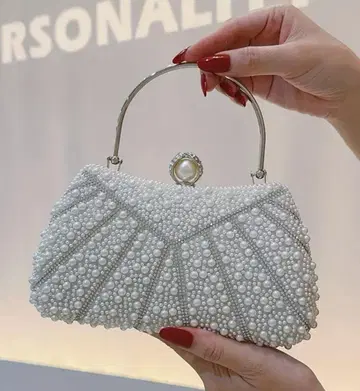 파티백 펄 실버 결혼식 숄더백 체인 2way