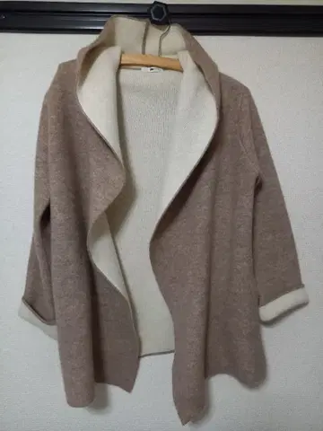 야마다야 미르푸아 MIREPOIX 코디건 배색 니트 베이지