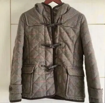 미사용 택 포함 신시아 퀼팅 체크 더플 코트