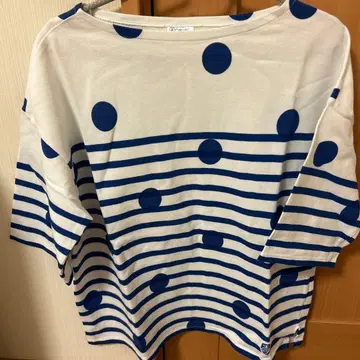 ORCIVAL 스트라이프 도트 5부 소매 T셔츠