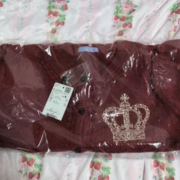 미사용 새상품 엑시즈팜 kawaii 런던 토이즈 니트 가디건 M 와인