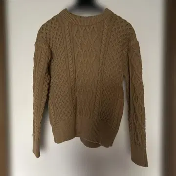 23구 여성용 스웨터 니트 아란 패턴 베이지 S32 작은 사이즈