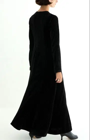 CLANE VELOUR GLITTER ONEPIECE BLACK