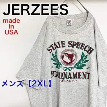 YAX52 [미국제] 저지 T셔츠 [남성용 2XL] 반팔 화이트 그레이