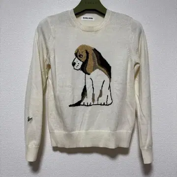 뮤베르 강아지 자수 아이보리 스웨터