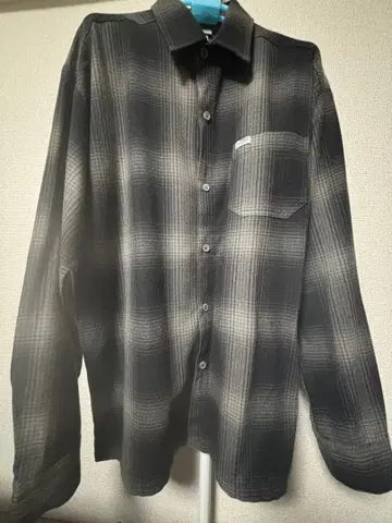 컬트탑 MENS 셔츠 긴팔 블랙 차콜 M 사이즈