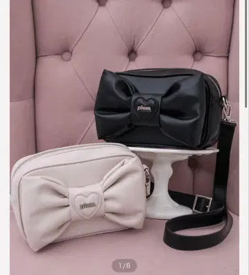 pium 피움 하트 볼륨 리본 미니백 백