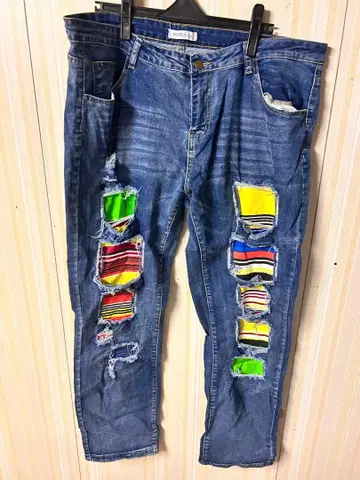 MISSLOOK 데미지 데님 팬츠