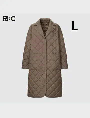 새상품 UNIQLO C 퍼프 테크 오버 사이즈 퀼트 코트 L 사이즈