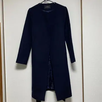 그린 레이블 릴랙싱 노카라 코트 36 네이비 구제 의류