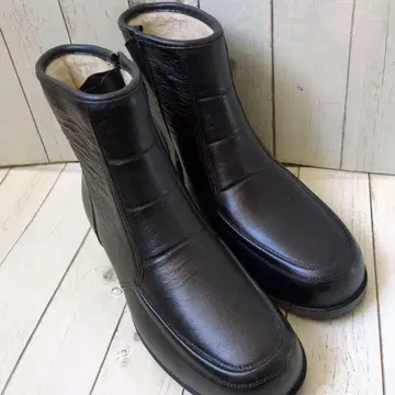 가죽풍 지퍼 달린 숏부츠 블랙 L 남성용 스노우 부츠 2WAY