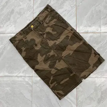 L'APPARTEMENT 스커트 타이트 카모플라주 패턴 스트레치 카키
