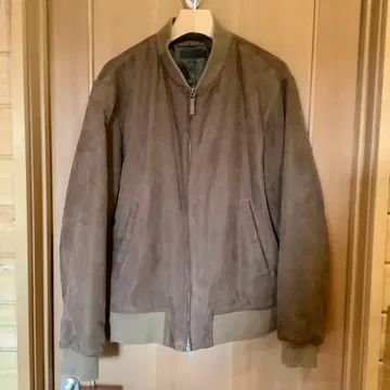 브라운 스웨이드 봄버 자켓