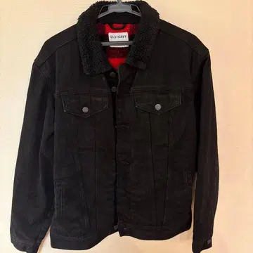 올드 네이비 데님 쉘 블랙 자켓 페이드