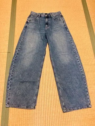 유니클로 배기 커브 진 사이즈 24 BLUE