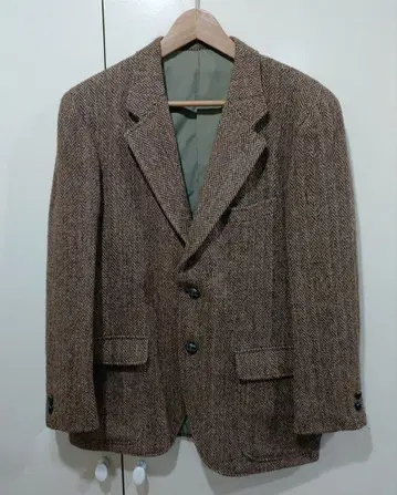 새상품급 에디 바우어 해리스 트위드 테일러드 자켓 블랙 택 전반기