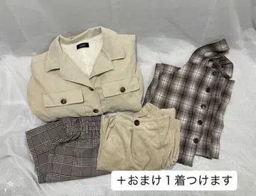 미사용 새상품 아우터 포함 팬츠 5점 묶음 판매 코듀로이 체크