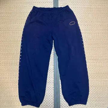 네이비 사이드 스냅 버튼 스웨트 팬츠 M