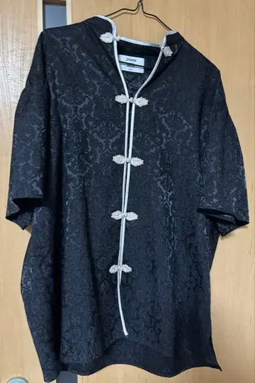 반팔 차이나 셔츠/와이드 슬랙스 팬츠 세트