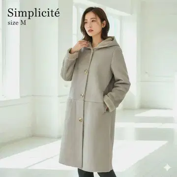 새상품급 Simplicite 에코 무스탕 코트 38 베이지 보아