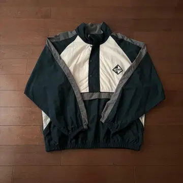 Reebok 나일론 하프 지퍼 자켓 그린/화이트